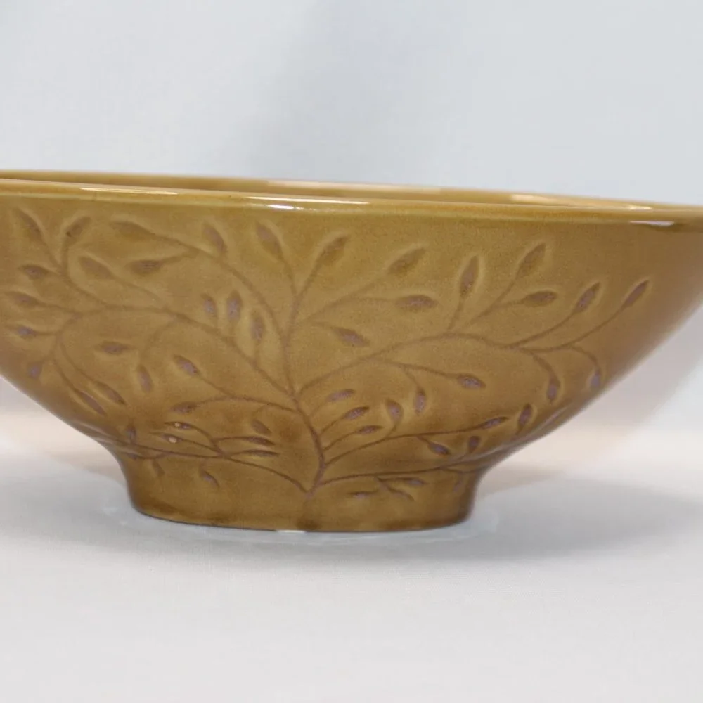 Vintage Harvest Gold Color Pottery Vase Plant Container